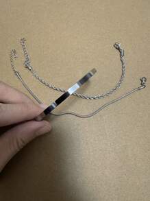 Set de 3 pulseras minimalistas y elegantes de acero inoxidable ajustables para hombres, adecuadas para uso diario