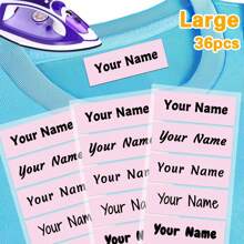 Customized Clothes Personalized Name Stickers Can Be Ironed On Clothes And Washable Labels, Washable Sewing/Iron Name Tags, Suitable For School Uniforms, Bed Sheets, Hats, Socks, School Bags, Etc. Stylish, Adorable, High-Quality Custom, Personalized, School Students, Kids For Birthdays School, Office, Home, Multi-Functional, For Valentine's Day, For Weddings, For Housewarming, Back To School Supplies,Customized Stickers,Warm Ambience - Multicolor - View 14