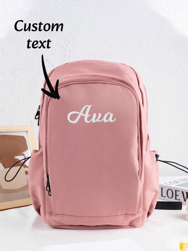 1 bucă rucsac personalizat, genți de școală cu broderie personalizată, geantă de carte, rucsac pentru studenți, geantă cu scutece pentru adulți