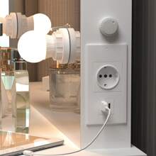 Sweiko Sweiko Coiffeuse avec miroir, tabouret de maquillage, coiffeuse avec 6 ampoules, blanc