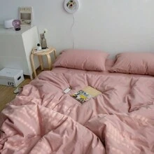 Pink Classic Minimalist Style - Multiple Sets And Sizes Available - Solid Color Bedding, Suitable For Dorms, Apartments, Hotels, Vacation Homes - Soft And Skin-Friendly - All-Season Use, Easy To Carry - Holiday Gift - Art Fans - View 6