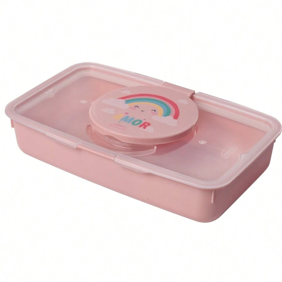 PORTA LENCO UMEDECIDO COM VEDAÇÃO E TAMPA INFANTIL