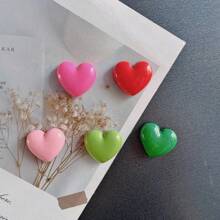 5/10 pièces Aimant réfrigérateur en forme de cœur de couleur Morandi, fixation de photos et messages, décoration de la maison - Multicolore - Voir 5