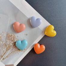 5/10 pièces Aimant réfrigérateur en forme de cœur de couleur Morandi, fixation de photos et messages, décoration de la maison - Multicolore - Voir 3