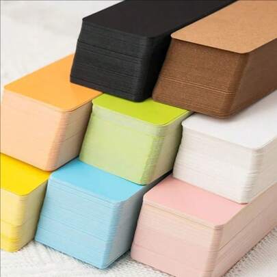 100개/박스 크래프트 페이퍼 카드 빈 명함 메시지 감사 카드 쓰기 카드 라벨 책갈피 학습 크리스마스 카드