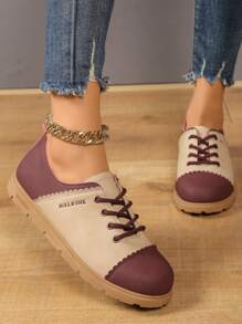 Women's Classic Comfortable Leather Loafers, Casual Slip-On Fashion Cute Office Work Flats Walking Daily Shoes - Burgundy - View 3