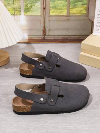 1 双纯色舒适时尚百搭抗起球防滑平底凉鞋