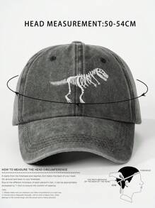 1 件儿童哑光水洗刺绣恐龙形鸭嘴棒球帽，适合男孩和女孩的户外运动帽，适合所有季节 - 彩色 - 查看 6