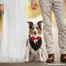 1 pieza Pañuelo de lujo y elegante para mascotas con moño y collar ajustable, diseño personalizado, apto para bodas y diversas fiestas - Multicolor - Ver 6