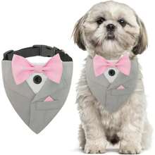 1 pieza Pañuelo de lujo y elegante para mascotas con moño y collar ajustable, diseño personalizado, apto para bodas y diversas fiestas - Multicolor - Ver 9