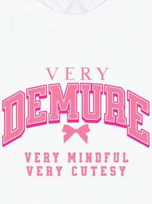 Very Demure Very Mindful Very Cutesy T-Shirt, Women's Round Neck Short Sleeves, Soft And Breathable Suitable For Outdoor Sports Comfortable Printed Clothing Casual Tops - White - View 2