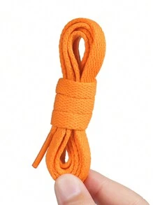 New Colorful Polyester Flat Shoelaces, Solid Color Laces For Canvas Shoes, Sneakers