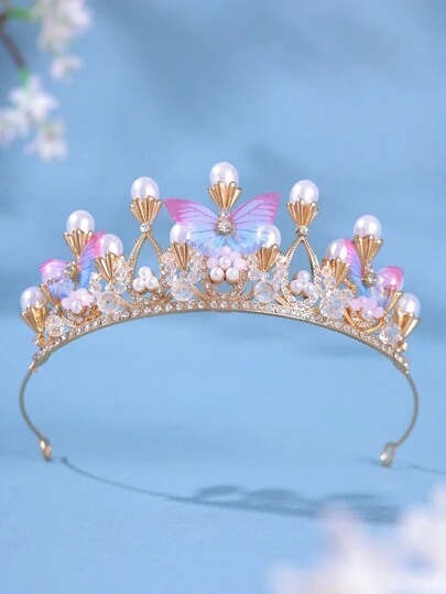 1件优雅新娘银色水钻水晶合金多功能奢华大皇冠头饰，适用于婚礼、生日、派对、拍照发箍