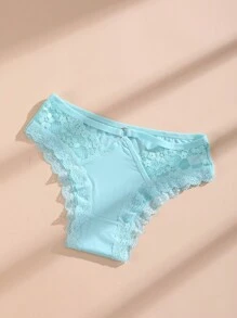 10 条装 女士性感蕾丝镂空比基尼内裤冰丝无缝三角裤舒适透气内衣 - 彩色 - 查看 4