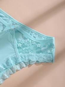 10 条装 女士性感蕾丝镂空比基尼内裤冰丝无缝三角裤舒适透气内衣 - 彩色 - 查看 6