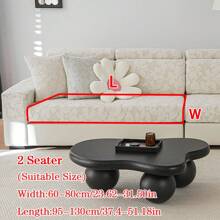 1pc Soft Fleece Anti-Slip Sofa Cushion Cover, Modern Simple Style, Skin-Friendly, Pet-Friendly, Elastic Sofa Slipcover Suitable For L-Shaped And 1/2/3/4-Seat Sofa In Living Room (Sold Individually)