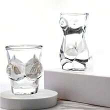 1 件时尚比基尼和胸罩形玻璃酒杯 - 适合派对、婚礼和酒吧配饰创意自主 DIY 彩色伏特加胸杯