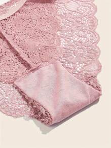 3pcs Solid Seamless Floral Lace Briefs Sexy Comfy Breathable Stretchy Intimates Panties Women's Lingerie Underwear - Multicolor - View 5