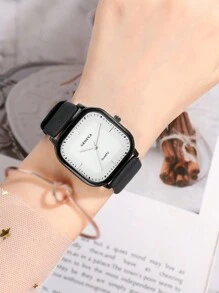 Square Watches For Students, Minimalist Retro Small Luxury Casual Elegant Nature Style Wristwatch - Multicolor - View 10