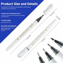 4pcs/Box Multi-Functional Paintbrush Drawing Trace Pens, Student Practice Calligraphy Pens With Black Ink, Art Markers - Black - View 6