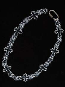 1pc Men's Fashion Acrylic Transparent Cross & Geometric Infinity Chain Necklace, Suitable For Everyday Wear And Gift - Geometry - View 12