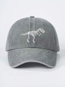 1 件儿童哑光水洗刺绣恐龙形鸭嘴棒球帽，适合男孩和女孩的户外运动帽，适合所有季节 - 彩色 - 查看 8