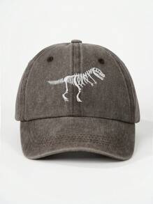 1 件儿童哑光水洗刺绣恐龙形鸭嘴棒球帽，适合男孩和女孩的户外运动帽，适合所有季节 - 彩色 - 查看 9