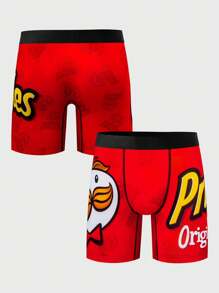 Men's Snack & Digital Print Comfortable Breathable Boxer Brief - Multicolor - View 5