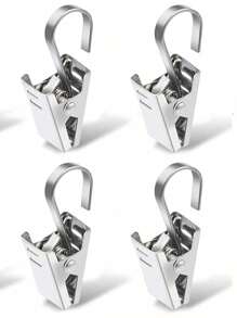 20/50/100Pcs Stainless Steel Curtain Hook Clips,Metal Hook Clips,Stainless Steel Light Clips,Hanging Curtain Hook Clips,Curtain Clips With Hooks For Bathroom,Balcony Hanging,Party Decorations Hanging Party Light Strings,Photo Clips,Holiday Party Decorations