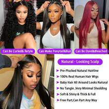 360 Lace Frontal Wig With Invisible Strap PrePluck Hidden Strap Raw Straight Hair Lace Front Human Hair Vietnamese Invisistrap Wigs - Natural Black - 查看 8