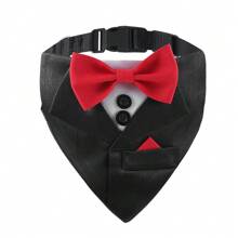 1 pieza Pañuelo de lujo y elegante para mascotas con moño y collar ajustable, diseño personalizado, apto para bodas y diversas fiestas - Multicolor - Ver 17