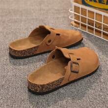 男士木质拖鞋，夏季软木便鞋，休闲包头鞋，适合办公室和海滩，加大码 - 駝色 - 查看 3