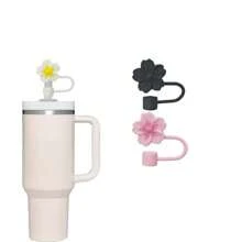 2 PCS Cute Flower Silicone Stoppers, Largestraw Dust Caps, Fit For 10mm Straws, Gift,Cup Accessories.Compatible With Stanley