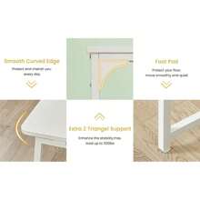 Folding Desk 80cm Small Desk For Small Spaces Easy Assemble Foldable Computer Desk Mini Portable Working Table Narrow Wooden Writing Workstation For Home Office White - White1 - View 5