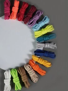聚酯纤维半圆形鞋带，适用于休闲鞋、运动鞋、靴子、男女通用多色鞋带配件、女士男士运动鞋、男士训练鞋、跑步鞋、休闲鞋 - 彩色 - 查看 4