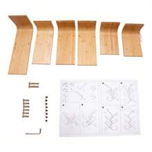 Futchoy Baumförmiges Bücherregal 5-stöckiges Boden-Bambus-Baum-Bücherregal Modernes stehendes Bücherregal 63*20*91cm/24.8*7.9*35.9inch - Burlywood - Übersicht 6