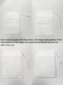 100pcs/200pcs Multi-Purpose Disposable Non-Woven Drawstring Tea Bag, White Filter Bag, With Drawstring, Easy To Pour And Clean, Suitable For Coffee, Tea, Herbs, Spices, Jewelry Packaging And Gift Bundling Back To School - White - View 3