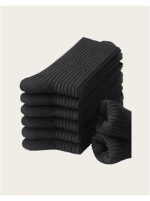 2/5/10 Pairs Classic Black Breathable Moisture Wicking Men's Socks For Business/Formal Wear Or Sportswear, Suitable For Spring/Summer, Fall