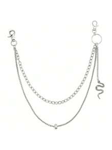 时尚吊坠单层粗链圆形饰品男士裤子链，百搭潮流配饰 - 彩色 - 查看 6