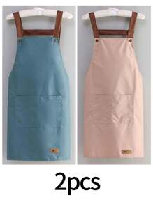 Waterproof And Oil Resistant Canvas Apron ,Adjustable Waistband, Breathable Fabric, New Kitchen Home Cooking Oil And Stain Resistant Apron, Wear Resistant,Kitchen, Bathroom, Family, Household Products,With Pockets , Multi-Purpose, Suitable For Coffee Bars And Restaurants