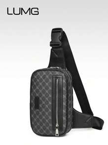 男士包袋奢华设计师单斜挎胸包男士 PU 皮革单肩包情人节礼物、父亲节礼物斜挎包、单肩包、带耳机的胸包高中徒步旅行大容量多功能便携休闲礼物度假复古旅行节日礼物侧包礼品包复古包礼物情人节黑色包节日必备包腰包贴纸冬季返校情人节礼物复古运动生活礼品包腰包腰包春季复古包学校用品