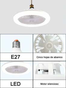1 Piece 2 In 1 LED Fan Lamp With Remote Control, Fan Lamp For Room, Living Room, Dining Room, Bedroom - 白色 - 查看 8