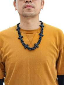 1pc Men's Fashion Acrylic Transparent Cross & Geometric Infinity Chain Necklace, Suitable For Everyday Wear And Gift - Geometry - View 4