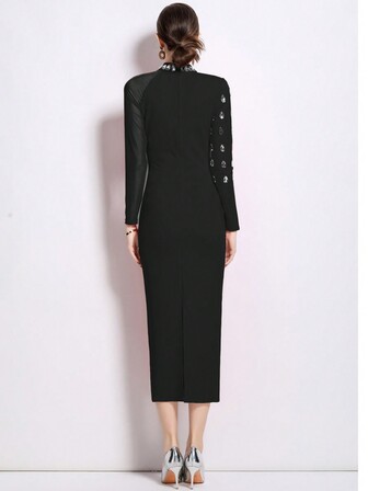 New Stylish Design Rhinestone Embellished Sexy Bodycon Cocktail Dress,Party Dress,Gown,Formal,Evening,Wedding Guest