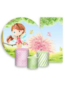 VIA CORES Party Panel + Cylinder Cover Trio + Easy-To-Wear Sash - Fadinha Morena Jardim 017