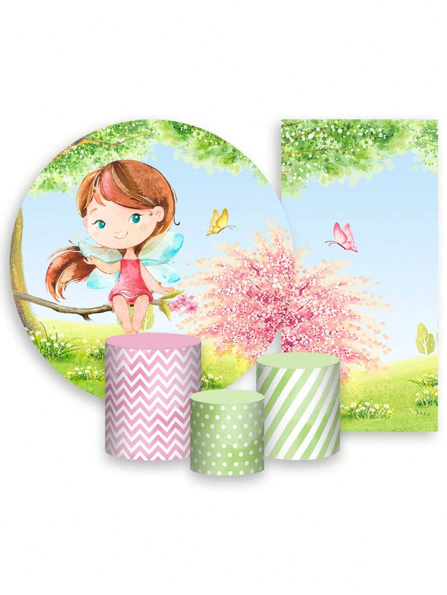 VIA CORES Party Panel + Cylinder Cover Trio + Easy-To-Wear Sash - Fadinha Morena Jardim 017