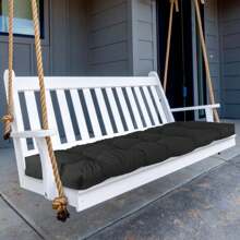 1Pc 51.18x19.68IN Waterproof Bench Seat Cushion W/ Ties Strap, Long Chair Cushion For Indoor Outdoor Garden Patio Balcony Entryway - 黑色 - 查看 2