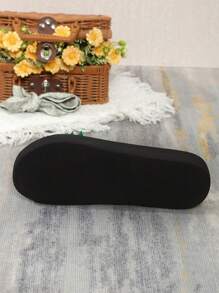 Wygodne, płaskie klapki damskie zdobione kwiatami, modny, letni niezbędnik - Zielony - Zobacz 2