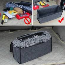 Woolen Felt Storage Bag Auto Organizer Trunk Case Holder Box Rear Seat Back Mounting Folding Pouch Off Road Car Accessories - Black - View 3