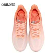 ONEMIX Nylon Carbon Fiber Running Shoes Marathon Shoes Breathable Ultra Light Track Field Kilometer Race Running Sneaker - Orange - View 3
